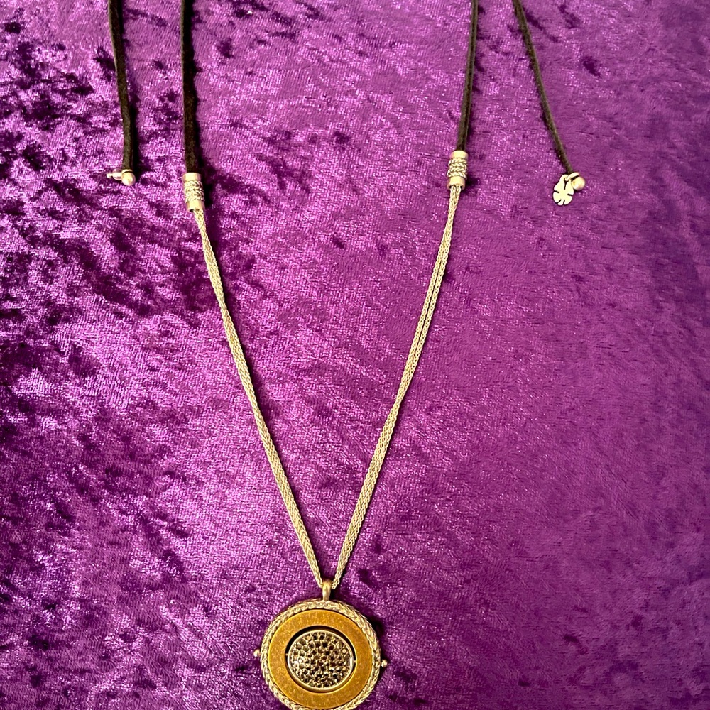 Slide necklace in silver and gold with sparkle